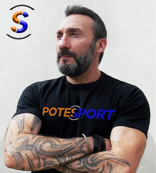 Hervé tueboeuf en tee-shirt noir Potesport